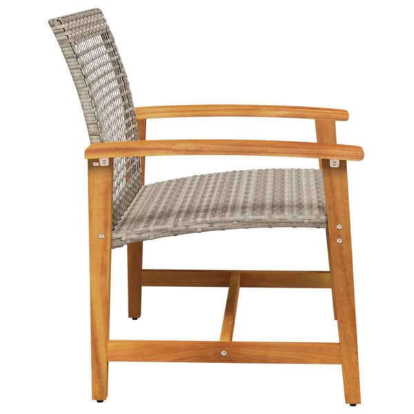 The Living Store havestole 2 stk. polyrattan og akacietræ grå -  Enheder til udendørs modulsofa