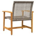 Miniatyrbillede 7 af 10: The Living Store havestole 2 stk. polyrattan og akacietræ grå -  Enheder til udendørs modulsofa