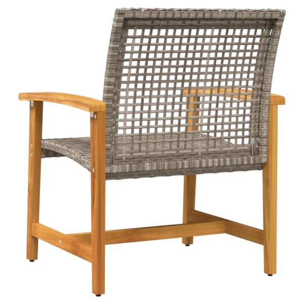 The Living Store havestole 2 stk. polyrattan og akacietræ grå -  Enheder til udendørs modulsofa