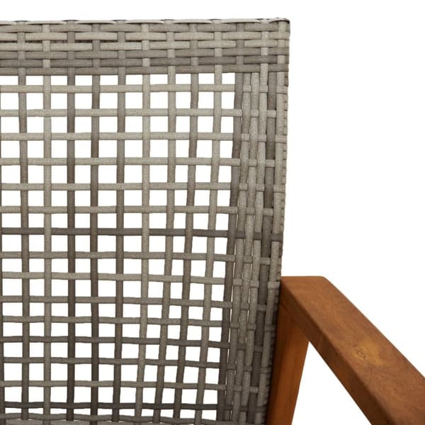 The Living Store havestole 2 stk. polyrattan og akacietræ grå -  Enheder til udendørs modulsofa