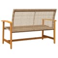 Miniatyrbillede 7 af 10: The Living Store havebænk 112 cm polyrattan og akacietræ beige -  Enheder til udendørs modulsofa