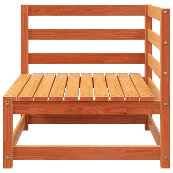 The Living Store 2-personers havesofa m. fodskammel massivt fyrretræ gyldenbrun - Enheder til udendørs modulsofa