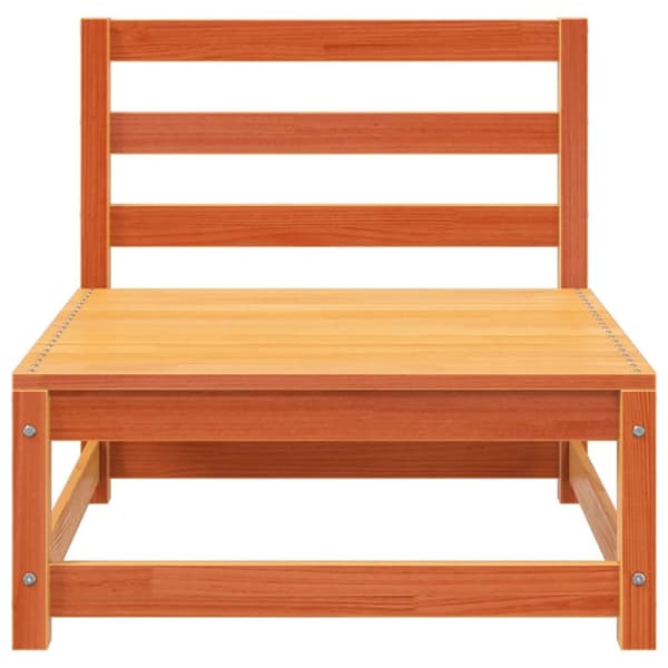 The Living Store Trädgårdssoffa 2-sits med fotpall vaxbrun massiv furu -  Moduler till utomhussoffa