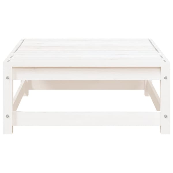 The Living Store Trädgårdspall vit 70x70x30 cm massiv furu -  Moduler till utomhussoffa
