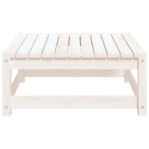 The Living Store Trädgårdspall vit 70x70x30 cm massiv furu -  Moduler till utomhussoffa