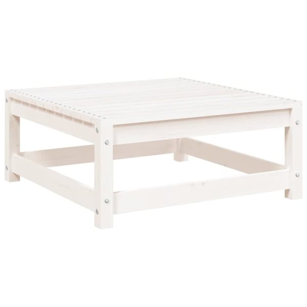 The Living Store Trädgårdspall vit 70x70x30 cm massiv furu -  Moduler till utomhussoffa