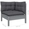 Miniatyrbild 11 av 11: Moduler till utomhussoffa - Living Loungegrupp med grå dynor 3 delar massiv furu