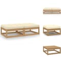 Miniatyrbillede 1 af 8: Enheder til udendørs modulsofa - Living fodskamler til haven 2 stk. med hynder massivt fyrretræ