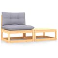 Miniatyrbild 2 av 11: Moduler till utomhussoffa - Living Loungegrupp med dynor 2 delar massiv furu