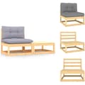 Miniatyrbild 1 av 11: Moduler till utomhussoffa - Living Loungegrupp med dynor 2 delar massiv furu
