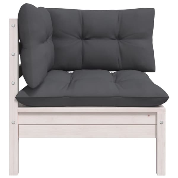 Enheder til udendørs modulsofa - Living 2-personers havesofa med hynder Hvid massivt fyrretræ
