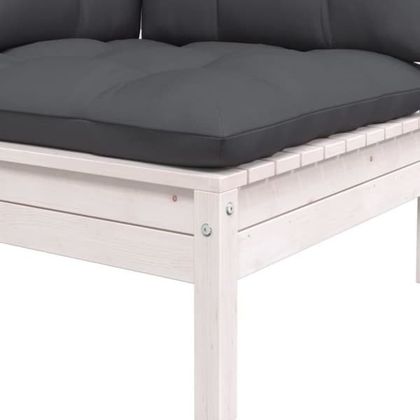 Enheder til udendørs modulsofa - Living 2-personers havesofa med hynder Hvid massivt fyrretræ