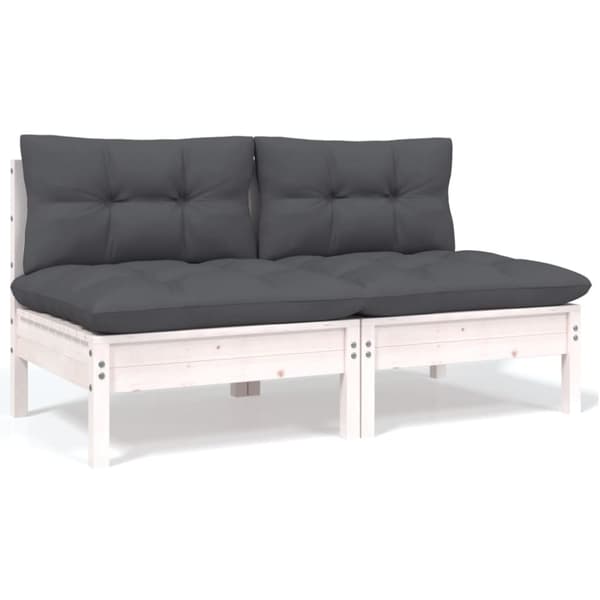 Enheder til udendørs modulsofa - Living 2-personers havesofa med hynder massivt fyrretræ hvid