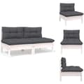 Miniatyrbillede 1 af 10: Enheder til udendørs modulsofa - Living 2-personers havesofa med hynder massivt fyrretræ hvid