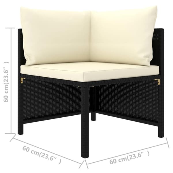Enheder til udendørs modulsofa - Living 3-personers havesofa med hynder polyrattan sort