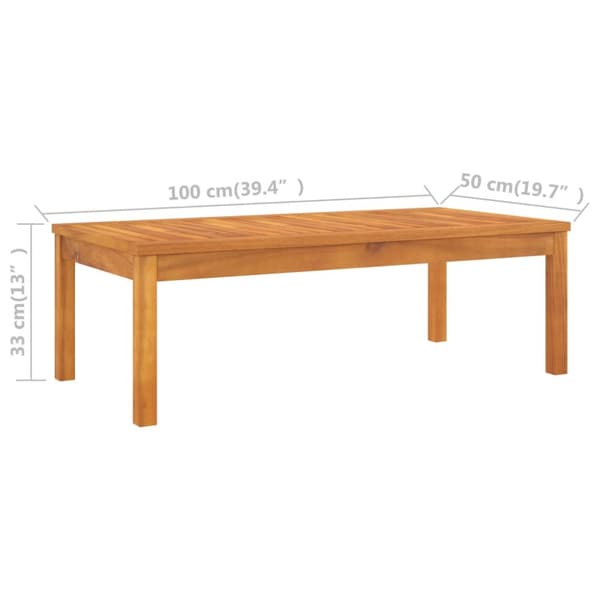Enheder til udendørs modulsofa - Living sofabord 100x50x33 cm massivt akacietræ