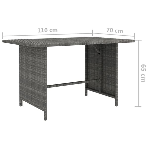 Enheder til udendørs modulsofa - Living havebord 110x70x65 cm polyrattan grå