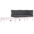 Miniatyrbillede 3 af 11: Enheder til udendørs modulsofa - Living loungesæt til haven 3 dele med hynder massivt fyrretræ hvid