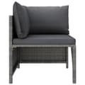 Miniatyrbillede 4 af 8: Enheder til udendørs modulsofa - Living sofasæt 2 dele med hynder polyrattan grå