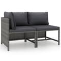 Miniatyrbillede 2 af 8: Enheder til udendørs modulsofa - Living sofasæt 2 dele med hynder polyrattan grå