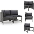 Miniatyrbillede 1 af 8: Enheder til udendørs modulsofa - Living sofasæt 2 dele med hynder polyrattan grå