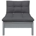 Miniatyrbillede 5 af 11: Enheder til udendørs modulsofa - Living loungesæt til haven 3 dele med hynder massivt fyrretræ grå
