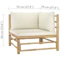 Miniatyrbillede 7 af 8: Enheder til udendørs modulsofa - Living loungesæt til haven 2 dele med cremehvide hynder bambus