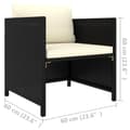 Miniatyrbillede 6 af 6: Enheder til udendørs modulsofa - Living havesofa med hynder polyrattan sort