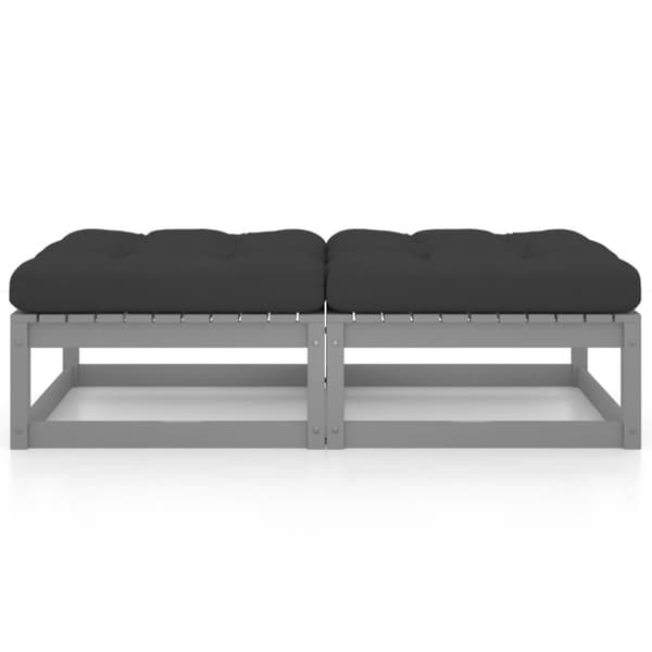 Enheder til udendørs modulsofa - Living fodskamler til haven 2 stk. med hynder massivt fyrretræ