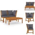 Miniatyrbillede 1 af 11: Enheder til udendørs modulsofa - Living loungesæt til haven 3 dele med mørkegrå hynde massivt akacietræ