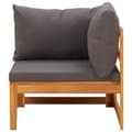 Miniatyrbillede 6 af 11: Enheder til udendørs modulsofa - Living loungesæt til haven 2 dele med mørkegrå hynder akacietræ