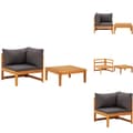 Miniatyrbillede 1 af 11: Enheder til udendørs modulsofa - Living loungesæt til haven 2 dele med mørkegrå hynder akacietræ