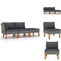 Miniatyrbillede 1 af 11: Enheder til udendørs modulsofa - Living loungesæt til haven 3 dele polyrattan og massivt eukalyptustræ