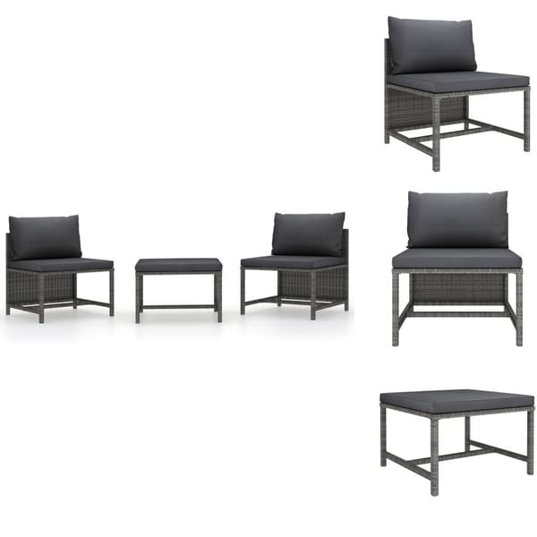 Enheder til udendørs modulsofa - Living havesofasæt 3 dele med hynder polyrattan grå