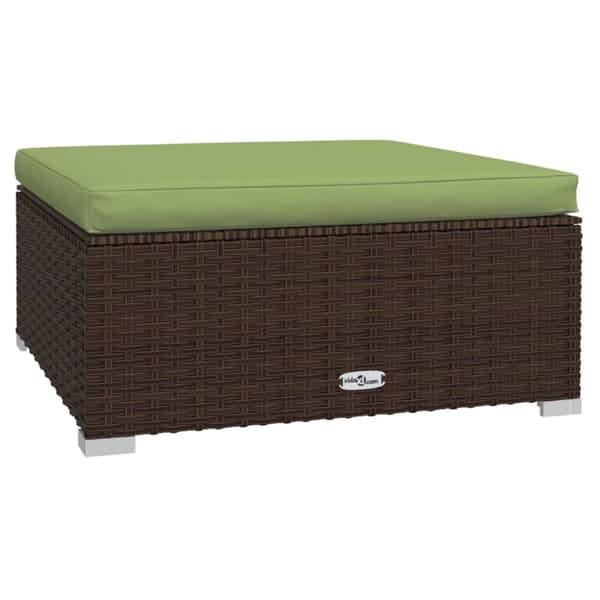 Enheder til udendørs modulsofa - Living fodskammel med hynde til haven 70x70x30 cm polyrattan brun