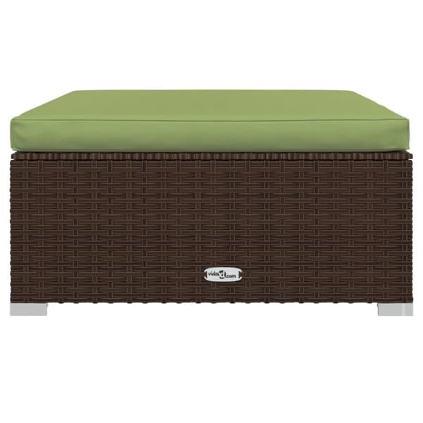 Enheder til udendørs modulsofa - Living fodskammel med hynde til haven 70x70x30 cm polyrattan brun