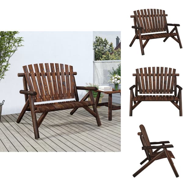 Moduler till utomhussoffa - Living Trädgårdsbänk 2-sits 119x85x98 cm massivt granträ