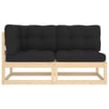 Miniatyrbillede 3 af 9: Enheder til udendørs modulsofa - Living loungesæt til haven 2 stk. med hynder massivt fyrretræ