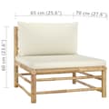 Miniatyrbillede 8 af 8: Enheder til udendørs modulsofa - Living loungesæt til haven 2 dele med cremehvide hynder bambus