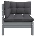 Miniatyrbillede 4 af 10: Enheder til udendørs modulsofa - Living 2-personers havesofa med hynder grå massivt fyrretræ