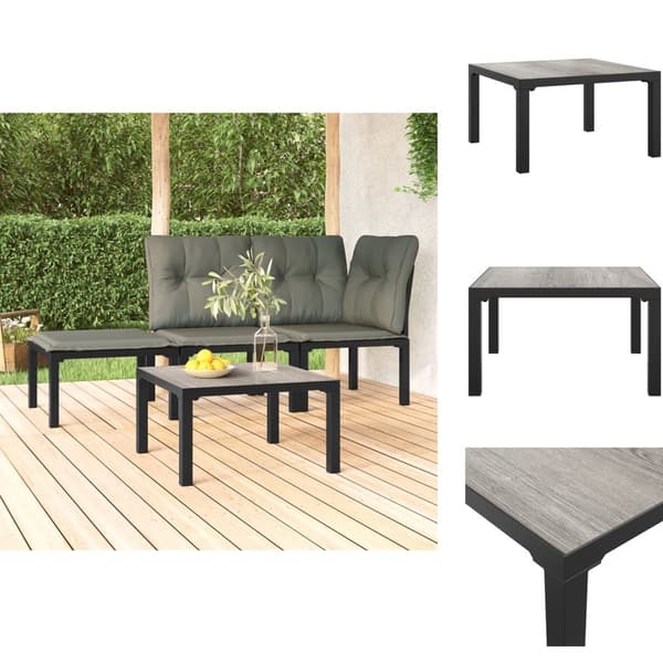 Moduler till utomhussoffa - Living Loungebord grå 55x55x31 cm DPC och stål