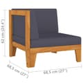 Miniatyrbillede 8 af 9: Enheder til udendørs modulsofa - Living loungesæt til haven 2 dele med hynder massivt akacietræ