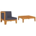 Miniatyrbillede 2 af 9: Enheder til udendørs modulsofa - Living loungesæt til haven 2 dele med hynder massivt akacietræ