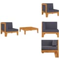 Miniatyrbillede 1 af 9: Enheder til udendørs modulsofa - Living loungesæt til haven 2 dele med hynder massivt akacietræ