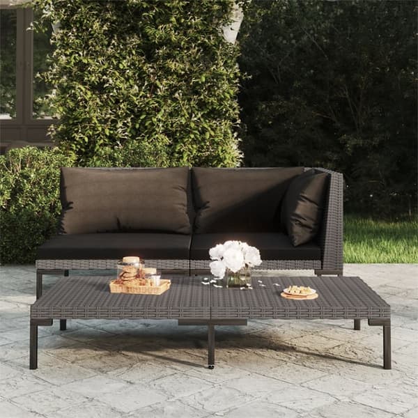 Enheder til udendørs modulsofa - Living havesofa med hynder halvrundt polyrattan
