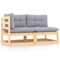 Miniatyrbillede 2 af 11: Enheder til udendørs modulsofa - Living loungesæt til haven 2 dele med hynder massivt fyrretræ