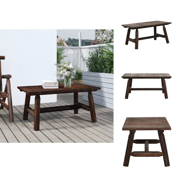 Moduler till utomhussoffa - Living Soffbord 90x50x41 cm massivt granträ