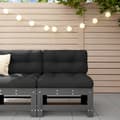 Miniatyrbillede 2 af 10: Enheder til udendørs modulsofa - Living midtermodul med hynder massivt fyrretræ grå