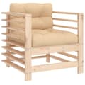 Miniatyrbillede 4 af 11: Enheder til udendørs modulsofa - Living havestole med hynder 2 stk. massivt fyrretræ