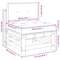 Miniatyrbillede 10 af 10: Enheder til udendørs modulsofa - Living midtermodul med hynder massivt fyrretræ